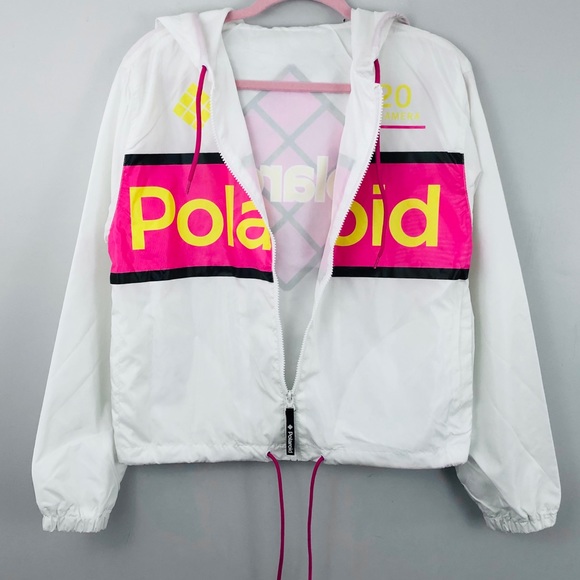 Polaroid White Full Zip Windbreaker Jacket - Picture 4 of 6